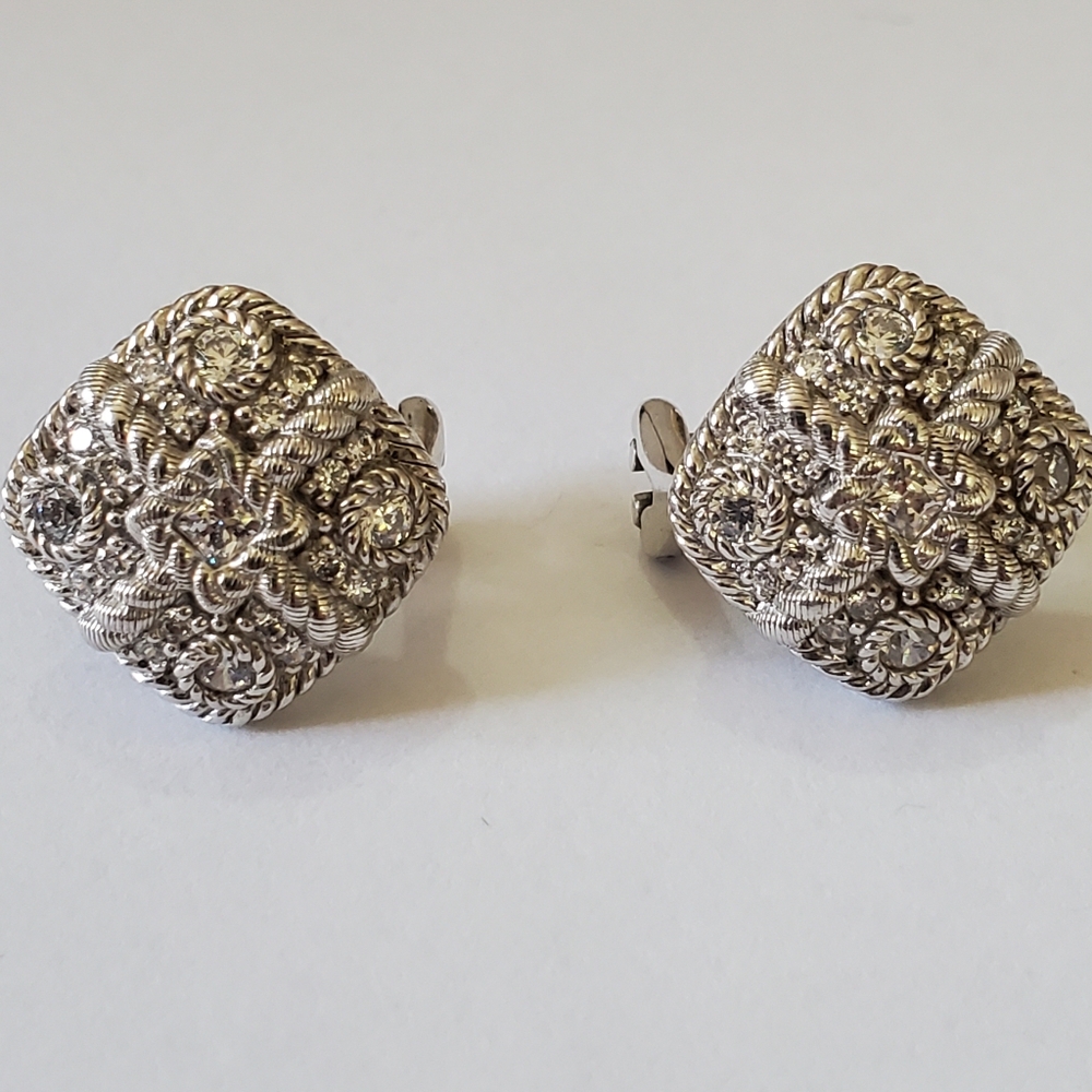 Judith Ripka Sterling & Diamonique Earrings